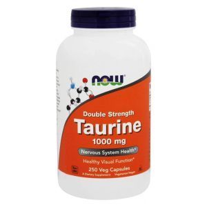 Tauryna, Tauryna, Now Foods, 1000 mg, 250 Kapsułek