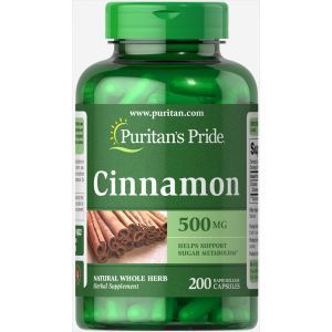 Корица, Cinnamon, Puritan's Pride, 500 мг, 200 капсул