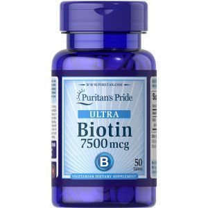 Biotyna, Biotyna, Puritan's Pride, 7500 mcg, 50 tabletek