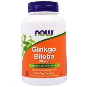 Ginkgo Biloba, Now Foods, 60 mg, 240 Kapsułki