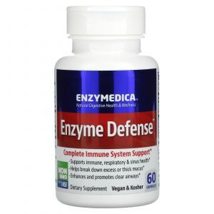 Протеолитические ферменты, Enzyme Defense, Enzymedica, 60 капсул 