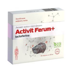 Активит железо с лактоферрином +, Activit Ferum +, Aesculap, 20 таблеток