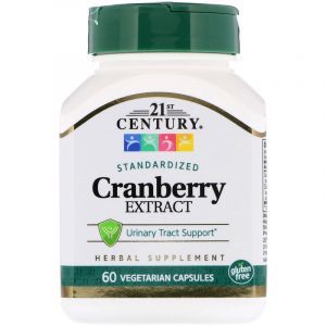Экстракт клюквы, Cranberry, 21st Century, стандартизированный, 60 капсул (Default)