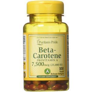 Бета-каротин, Beta-Carotene, Puritan's Pride, 7500 мкг, 100 гелевых капсул