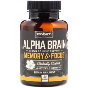 Витамины для памяти и концентрации внимания, Memory and Focus, Alpha Brain, Onnit, 30 капсул (Default)