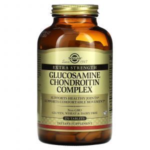 Extra Strength glukozamina chondroityna kompleks kości i stawów, glukozamina chondroityna, Solgar, 270 tabletek
