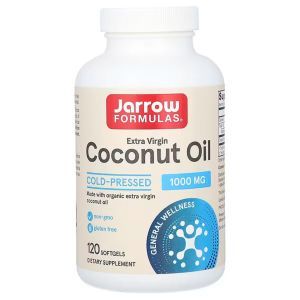 Кокосовое масло, Coconut Oil, Jarrow Formulas, 1000 мг, 120 капсул