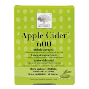 Яблочный уксус, Apple Cider 600, New Nordic, 60 таблеток
