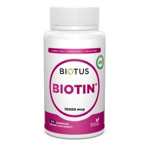 Биотин, Biotin, Biotus, 10000 мкг, 100 капсул