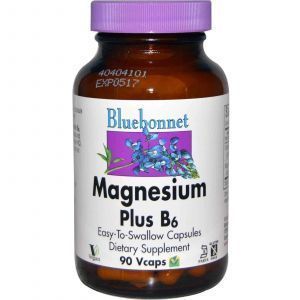 Магний и витамин В-6, Bluebonnet Nutrition, 90кап