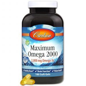 Максимальная Омега 2000, Maximum Omega, Carlson Labs, 2000 мг, 180 кап