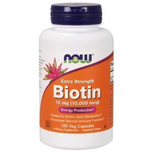 Biotyna, Biotyna, Now Foods, Dodatkowa Siła, 10 mg (10 000 mcg), Kapsułki 120 Veg