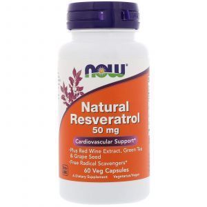 Ресвератрол (Resveratrol), Now Foods, 60 капсу