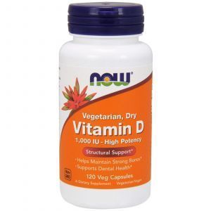 Витамин Д2, Vitamin D, Now Foods, 1000 МЕ, 120 капс