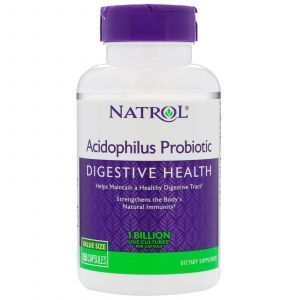 Пробиотики, Acidophilus, Natrol, 150 капсу