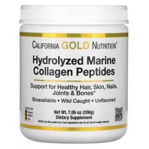 Hydrolizowane peptydy kolagenu morskiego, California Gold Nutrition, 200 g