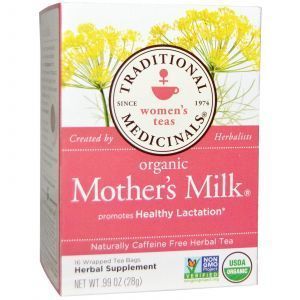 Herbata z mleka matki z koprem włoskim i kozieradką, bez kofeiny, mleko matki, tradycyjne leki, ekologiczna, torebki na herbatę 16, 28 g
