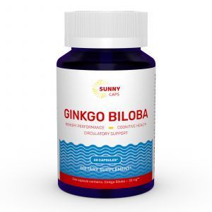 Гинкго Билоба, Ginkgo Biloba, Sunny Caps, 20 мг, 60 капсул