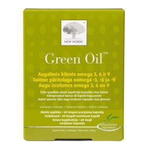 Омега 3,6 и 9, Green Oil OMEGA 3,6,9, New Nordic, растительного происхождения, 60 капсул
