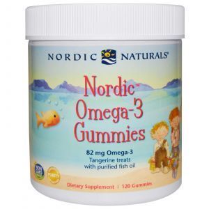 Olej rybny dla dzieci (mandarynka), żelki Omega-3, Nordic Naturals, 82 mg, 120 galaretki