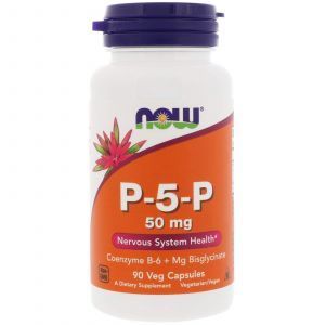 P-5-P Pirydoksal-5-fosforan z magnezem, Now Foods, 50 mg, 90 kapsułek warzywnych