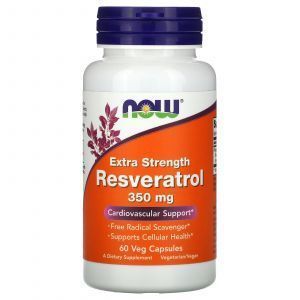 Resweratrol, Resweratrol o dodatkowej sile, Now Foods, 350 mg, 60 Kapsułki
