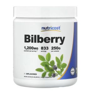 Черника, Bilberry, Nutricost, 1200 мг, 90 вегетарианских капсул