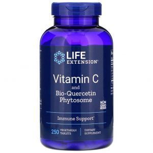 Витамин С + био-кверцетин, Vitamin C and Bio-Quercetin Phytosome, Life Extension, 250 вегетарианских таблеток 