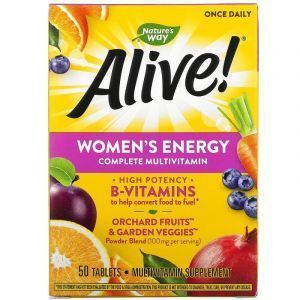 Мультивитамины для женщин, Alive! Women's Energy, Nature's Way, 50 таблеток
