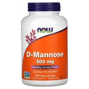 D-манноза, D-Mannose, Now Foods, 500 мг, 240 вегетарианских капсул
