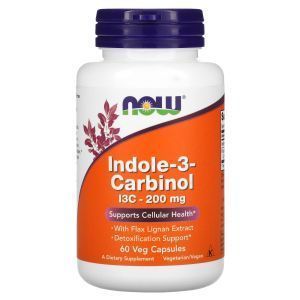 Indol-3-Carbinol, Now Foods, 200 mg, 60 kapsułek
