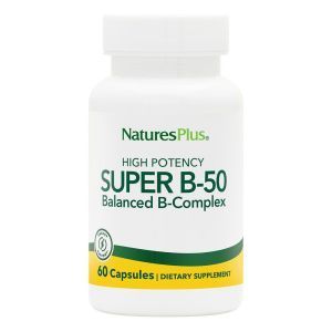 Комплекс витаминов B-50, Super B-50, Nature's Plus, 60 вегетарианских капсул