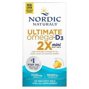 Рыбий жир, Ultimate Omega 2X, Nordic Naturals, лимон, 1120 мг, 60 гелевых мини капсул 