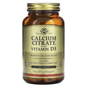 Цитрат кальция  с витамином Д3, Calcium Citrate, Solgar, 120 таблеток
