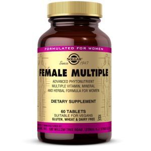 Мультивитамины, минералы и травы для женщин, Female Multiple, Solgar, 60 таблеток