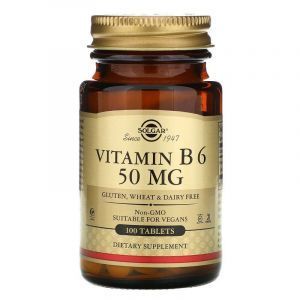 Witamina B6, Witamina B6, Solgar, 50 mg, 100 Tabletki