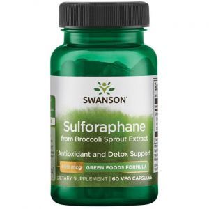 Сульфорафан, GreenFoods Sulforaphane, Swanson, 400 мкг, 60 вегетарианских капсул