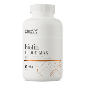 Биотин, Biotin 10000 MAX, OstroVit, 2500 мкг, 60 таблеток
