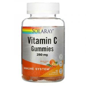 Witamina C, Żelki Witamina C, Solaray, Pomarańcza, 250 mg, 60 Żelek
