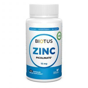 Цинк пиколинат, Zinc Picolinate, Biotus, 15 мг, 100 капсул